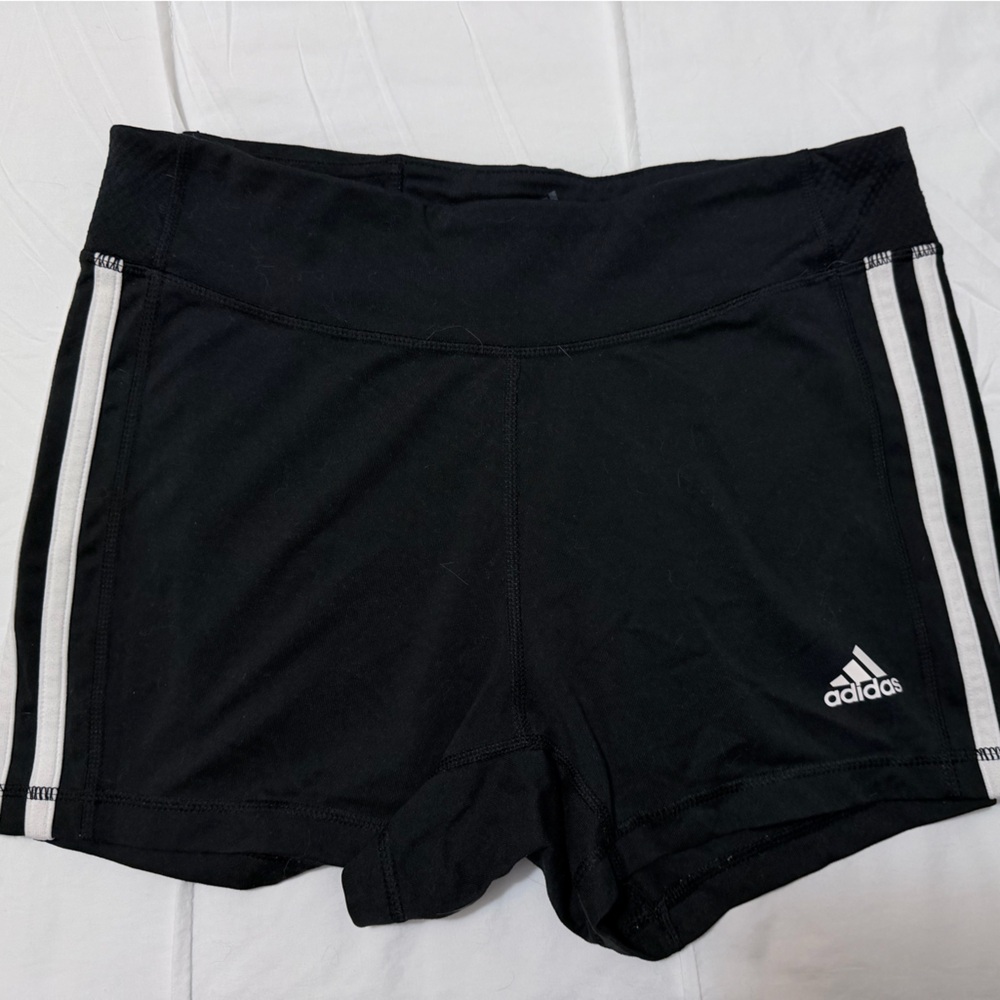 adidas Black Athletic Men's Shorts with White Stripe